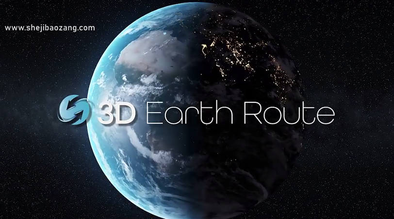 AE模板/脚本-3D Earth Route 三维地球自定义位置坐标定位导航连线展示动画