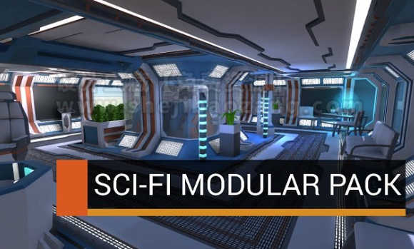 Blender科幻环境构建3D模型资产：Sci-Fi Modular Asset Pack