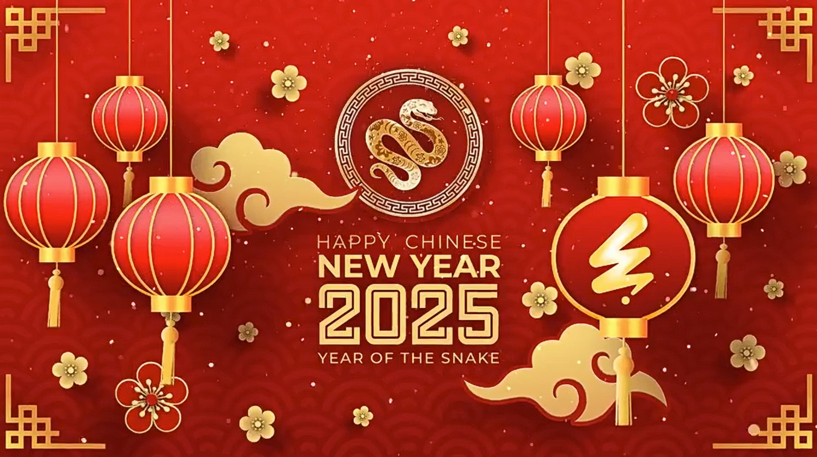 AE2025中国十二生肖蛇年新年快乐节日红色喜庆LOGO模板片头-设计资源论坛-教程-精品资源站