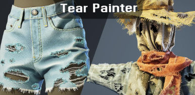 Blender牛仔衣服真实破洞磨损生成器资产预设 Tear Painter V1.0附使用教程