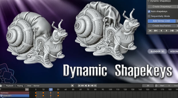 Blender形态键雕刻3D动画插件 Dynamic Shapekeys V1.1.5附使用教程