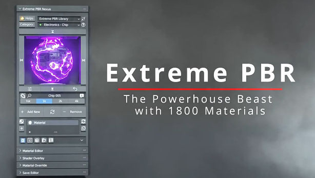 Blender1800+3D材质贴图预设包插件 Extreme PBR Nexus V4.1.131 + 2K资产预设包