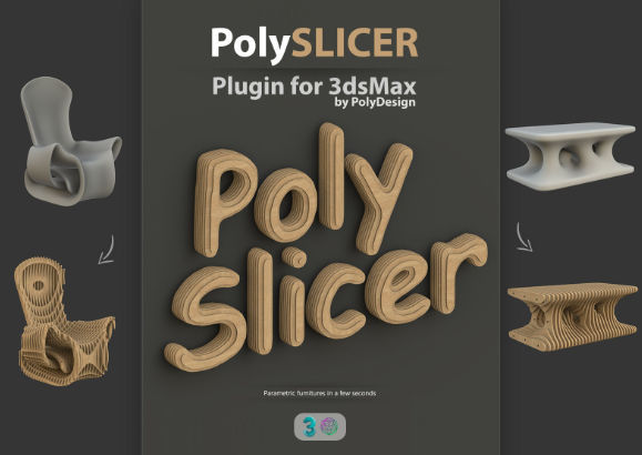 3DS MAX模型一键程序化切割展开插件 PolySlicer V1.01 for 3ds max 2016-2025