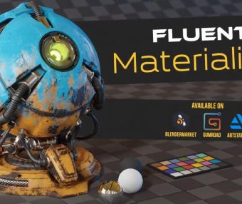 Blender常用材质制作烘焙保存插件 Fluent Materializer V1.9.1