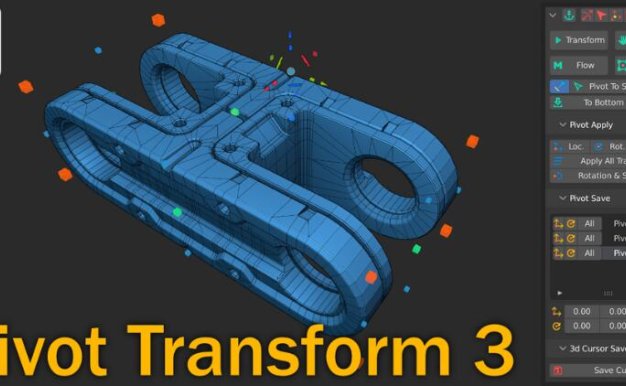 Blender模型中心点位置移动旋转插件 Pivot Transform V4.0