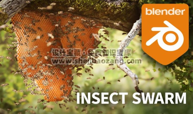 Blender昆虫程序化分布生成几何节点动画资产预设 Insect Swarm – Procedural Insect Systems