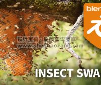 Blender昆虫程序化分布生成几何节点动画资产预设 Insect Swarm – Procedural Insect Systems