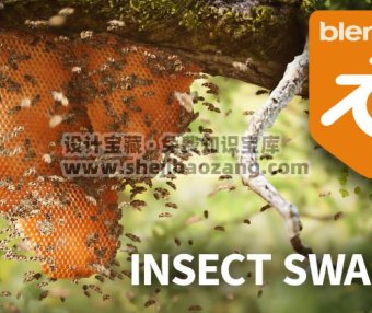 Blender昆虫程序化分布生成几何节点动画资产预设 Insect Swarm – Procedural Insect Systems