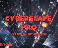 Blender程序化城市楼房3D模型生成器资产预设 Cyberscape Pro V2.3 – Procedural City Generator