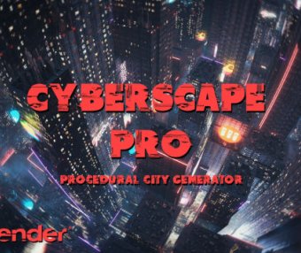 Blender程序化城市楼房3D模型生成器资产预设 Cyberscape Pro V2.3 – Procedural City Generator