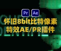 AE/PR复古纹理粗糙怀旧8bit比特像素效果插件 RetroDither v1.10 Win